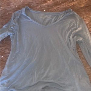 Baby blue, long sleeve shirt.